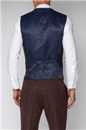  Burgundy Check Slim Waistcoat