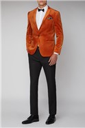 orange velvet tuxedo jacket