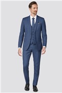  Bright Blue Texture Tailored Fit Suit Trouser