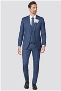  Tailored Fit Bright Blue Texture Suit