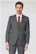  Tailored Fit Charcoal Texture Suit Trousers