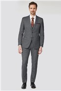  Tailored Fit Charcoal Texture Suit Trousers