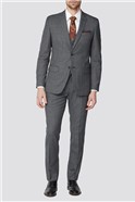  Tailored Fit Charcoal Texture Suit Trousers