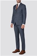 Blue Broken Check Tailored Fit Suit