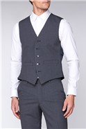  Grey & Blue Micro Check Waistcoat