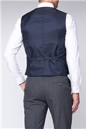  Grey & Blue Micro Check Waistcoat