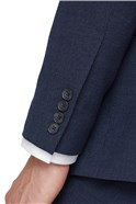 Navy Hopsack Regular Fit Travel Waistcoat