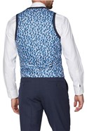 Navy Hopsack Regular Fit Travel Waistcoat