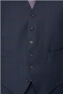  Navy & Red Checked Travel Suit Jacket