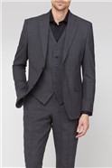  Charcoal & Green Window Check Travel Suit Jacket