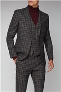  Heritage Grey Burgundy Overchecked Trousers