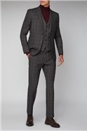  Heritage Grey Burgundy Overchecked Trousers