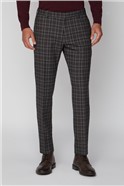  Heritage Grey Burgundy Overchecked Trousers