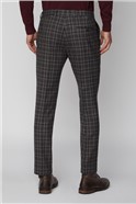  Heritage Grey Burgundy Overchecked Trousers