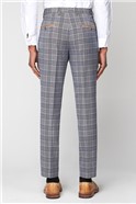  Enzo Sky Stone Check Slim Fit Trouser