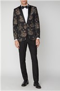  Black Floral Jacquard Jacket