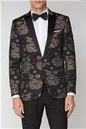  Black Floral Jacquard Jacket