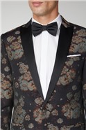  Black Floral Jacquard Jacket