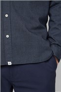  Maltan Navy Long Sleeve Semi Plain Shirt