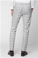  Grey Tonal Check Skinny Fit Suit Trousers