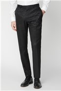  Black Tonal Jacquard Slim Fit Suit Trousers