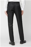  Black Tonal Jacquard Slim Fit Suit Trousers