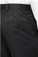  Black Tonal Jacquard Slim Fit Suit Trousers