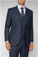  Navy Tonal Check Performance Regular Fit Suit