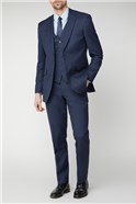  Blue Texture Birdseye Performance Regular Fit Suit Jacket