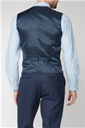  Blue Texture Birdseye Performance Regulat Fit Waistcoat