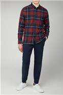  Oversized Brushed Tartan Shirt