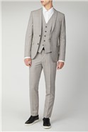  Skinny Fit Grey Orange Prince of Wales Check Suit Jacket