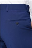 Occasions Tailored Fit Blue Plain Trousers