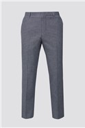  Blue Grey Textured Gingham Tailored Fit Suit Trouser