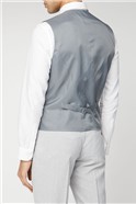  Slim Fit Cool Grey Textured Waistcoat