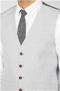  Slim Fit Cool Grey Textured Waistcoat