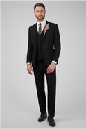  Black Plain Slim Fit Suit Trouser