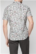  Stvdio Casual Grey Highlight Leaf Print Shirt