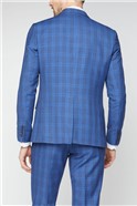 Stvdio Super Slim Fit Blue Summer Check Brit Suit Jacket