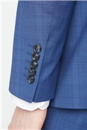  Bright Blue Check Travel Suit Jacket