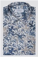  Neutral Summer Leaf Print Shirt