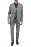  Cool Grey Blue Check Waistcoat