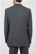  Regular Fit Grey Rust Check Suit Jacket