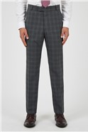  Regular Fit Grey Rust Check Suit Trousers