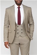  Slim Fit Brown Puppytooth Textured Stretch Suit Jacket
