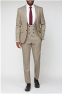  Slim Fit Brown Puppytooth Textured Stretch Suit Jacket