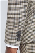  Slim Fit Brown Puppytooth Textured Stretch Suit Jacket