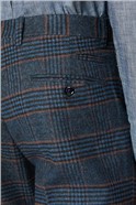  Luca Navy Check Tweed Trousers