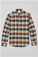  Ivory Brushed Twill Checked Shirt