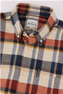  Ivory Brushed Twill Checked Shirt